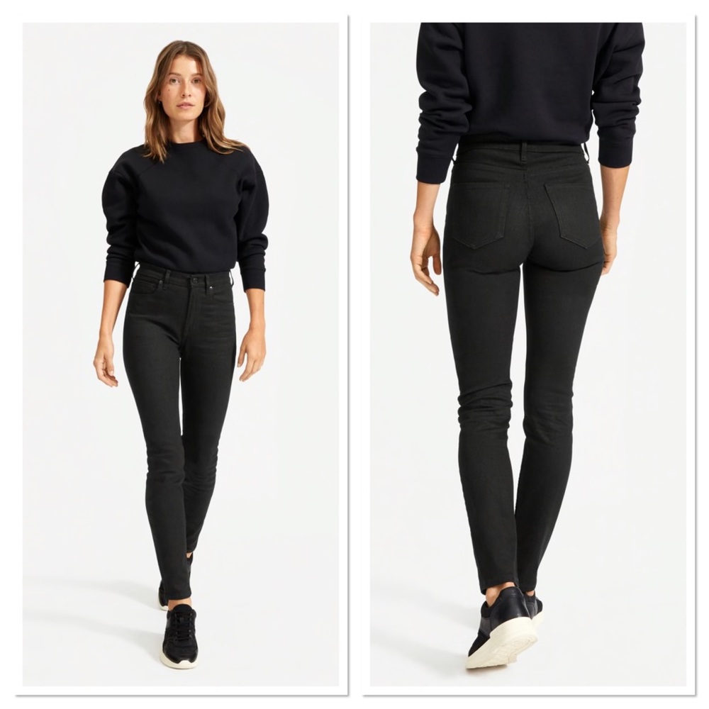 Everlane Black High-Rise Skinny Ankle Jeans 28